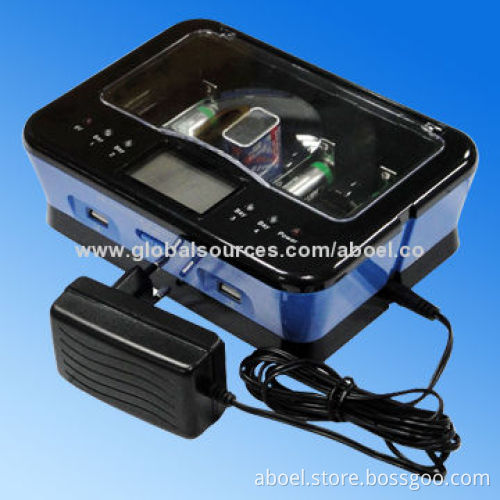 Multi-battery Charger for AAA, AA, C, N, D, 9V Batteries with USB Port